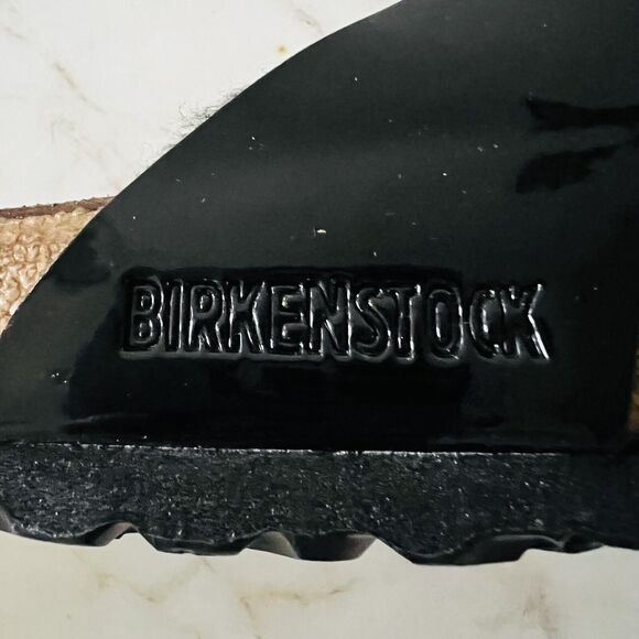 BIRKENSTOCK Gizeh Shiny Black Birko-Flor Slide Slippers - 37 EU - Picture 7 of 11